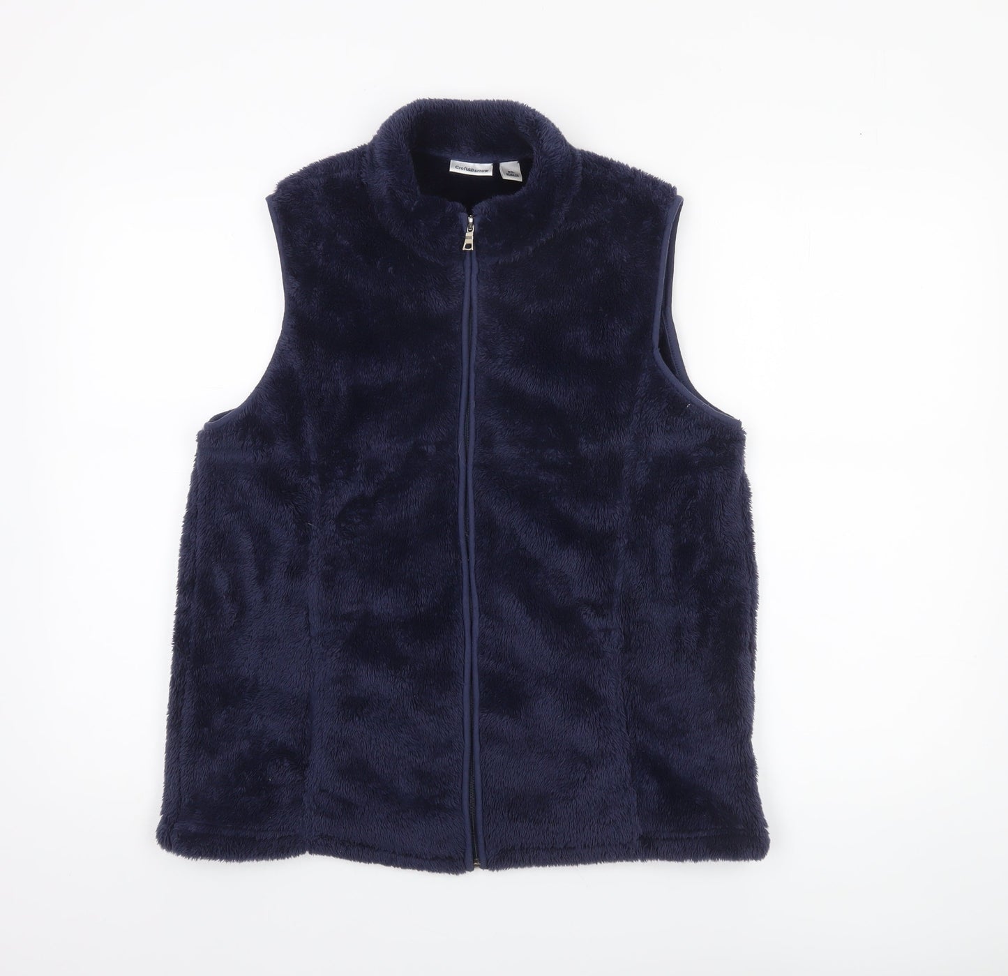 Croft & Barrow Women's Blue Faux Fur Fleece Waistcoat Size 16 Plus
