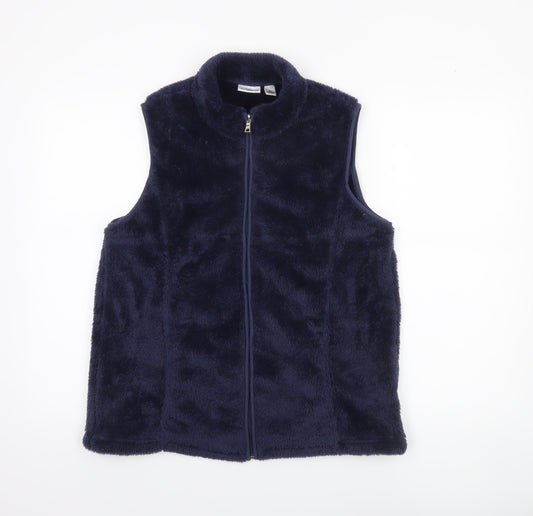 Croft & Barrow Women's Blue Faux Fur Fleece Waistcoat Size 16 Plus