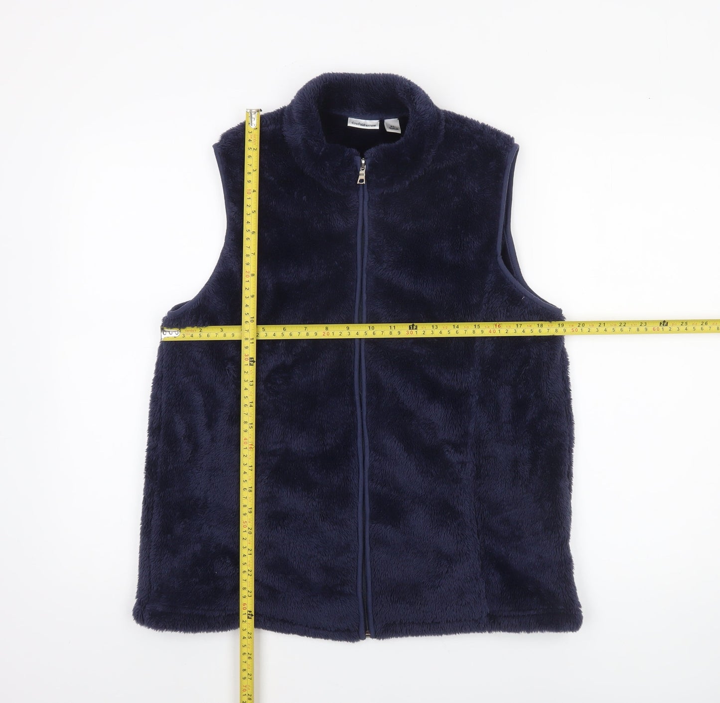 Croft & Barrow Women's Blue Faux Fur Fleece Waistcoat Size 16 Plus