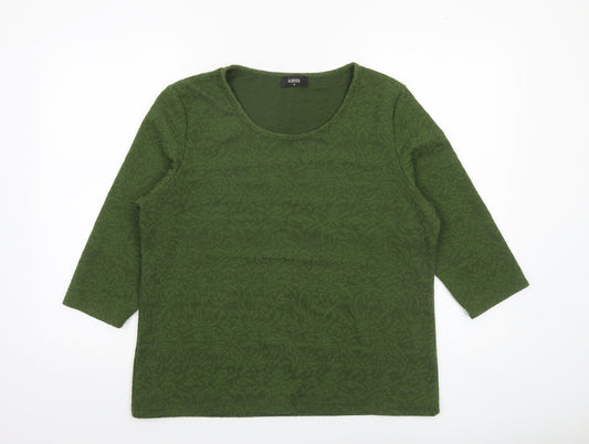 Klass Womens Green XL 3/4 Sleeve Scoop Neck Jersey Blouse