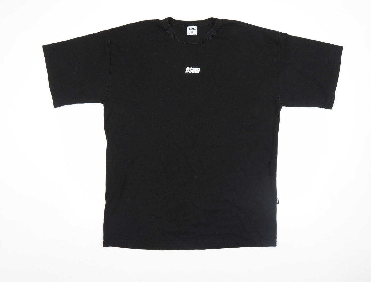 BSMD Men's Black XL Crew Neck Short Sleeve Cotton T-Shirt