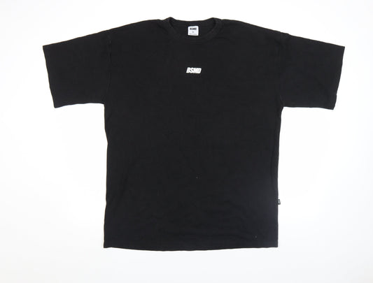 BSMD Men's Black XL Crew Neck Short Sleeve Cotton T-Shirt