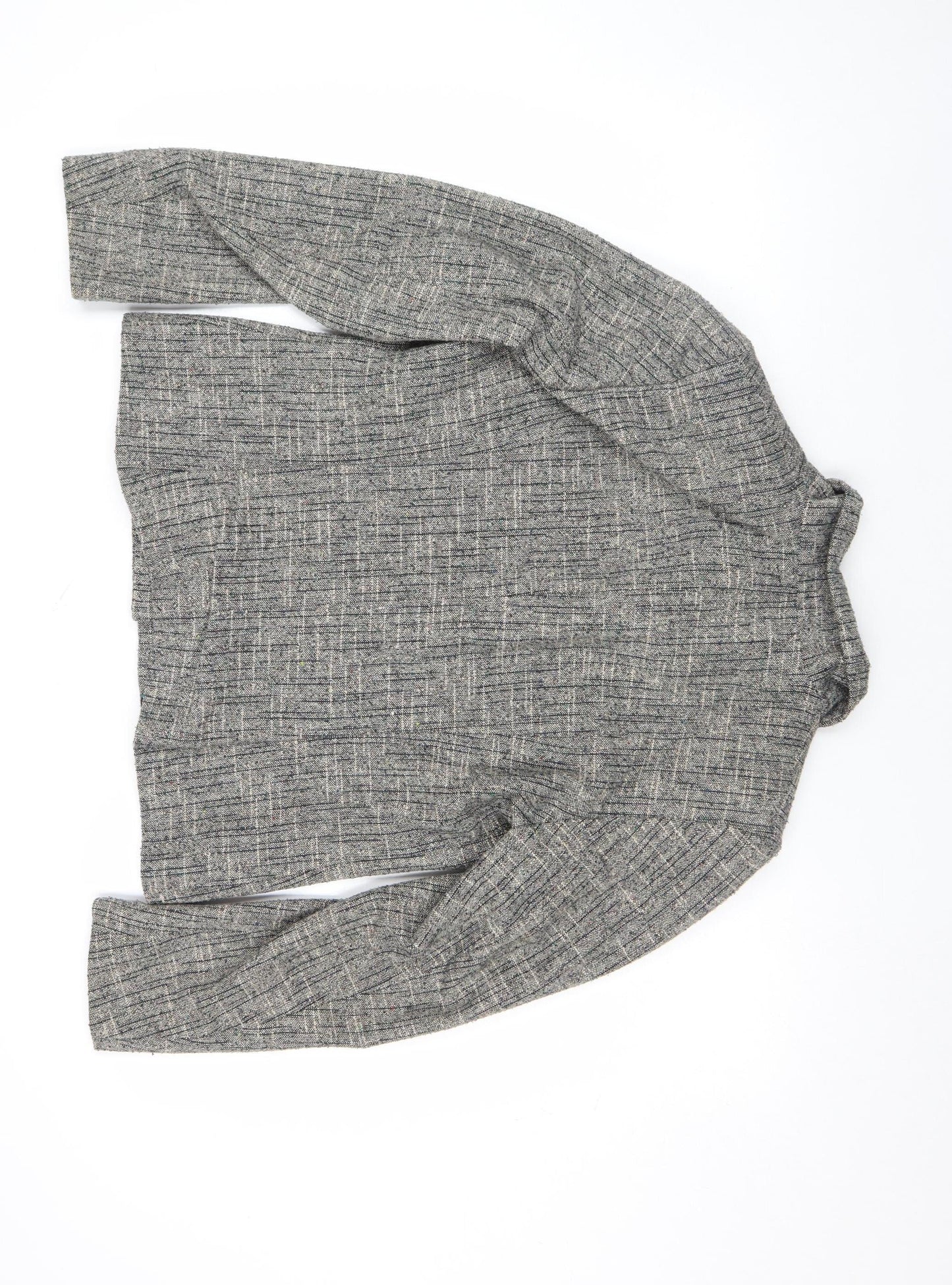 Roman Originals Women's Grey Wool Blend Tweed Blazer Size 14