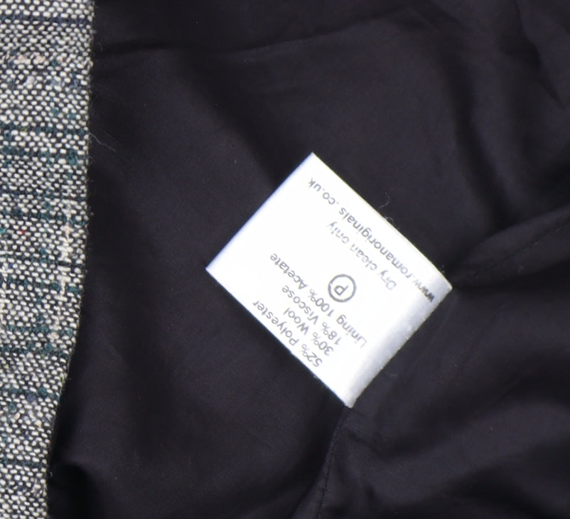 Roman Originals Women's Grey Wool Blend Tweed Blazer Size 14
