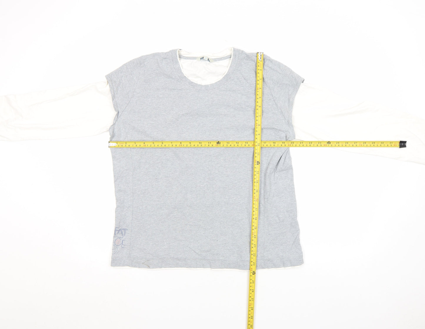 Fat Face Women's Grey Long Sleeve Cotton T-Shirt Size 18