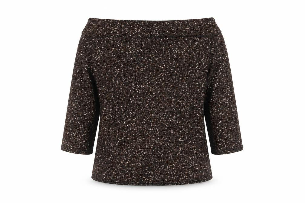 Star by Julien Macdonald Women's Black Glitter Off Shoulder Top Size 14
