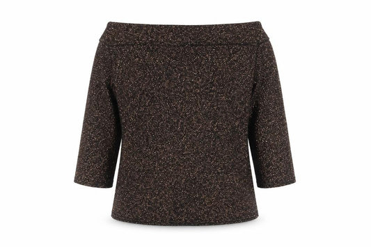 Star by Julien Macdonald Women's Black Glitter Off Shoulder Top Size 14