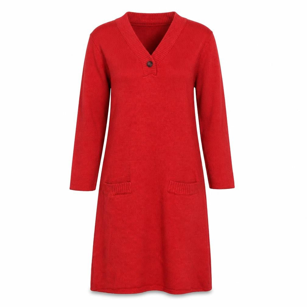 Mango Women’s Red Wool Blend Knee Length Jumper Dress Size S