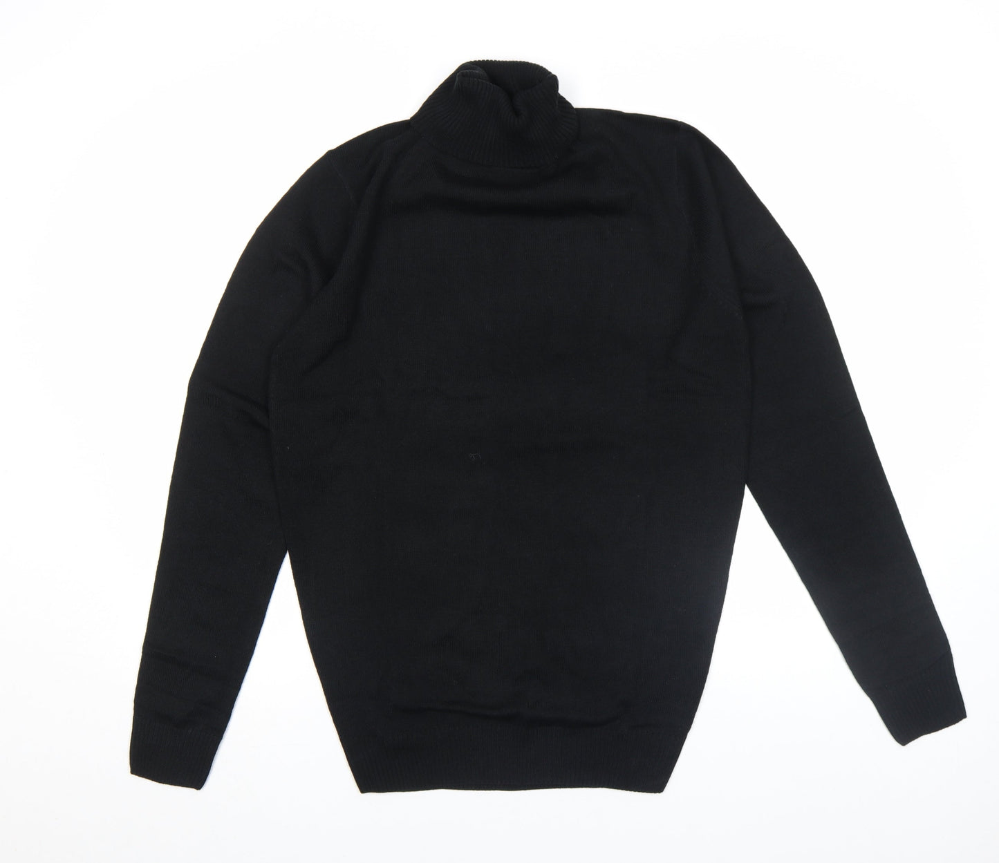 Soulstar Women Black Roll Neck Cotton Tall Jumper M