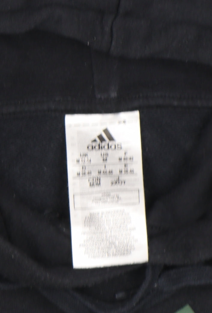 Adidas Women Black Pullover Hoodie Size M Camo Logo Cotton Blend
