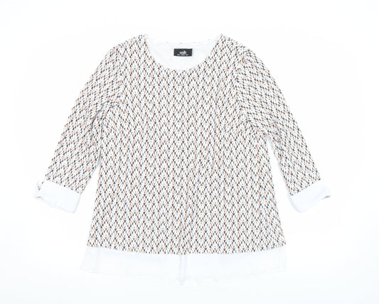 Wallis Womens Multicoloured Geometric Tunic Blouse UK 12 3/4 Sleeve
