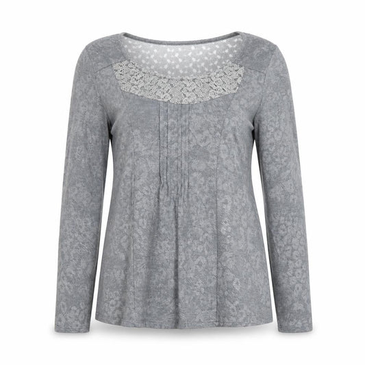 Marks & Spencer Per Una Womens Grey Animal Lace Tunic Top Size 12