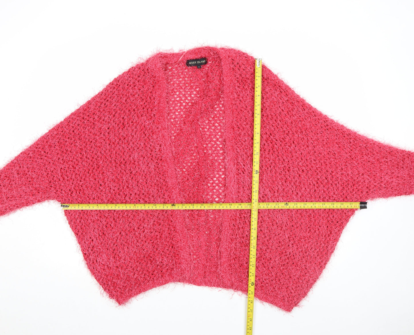 River Island Women’s Pink Open Knit Relaxed Cardigan Size 6