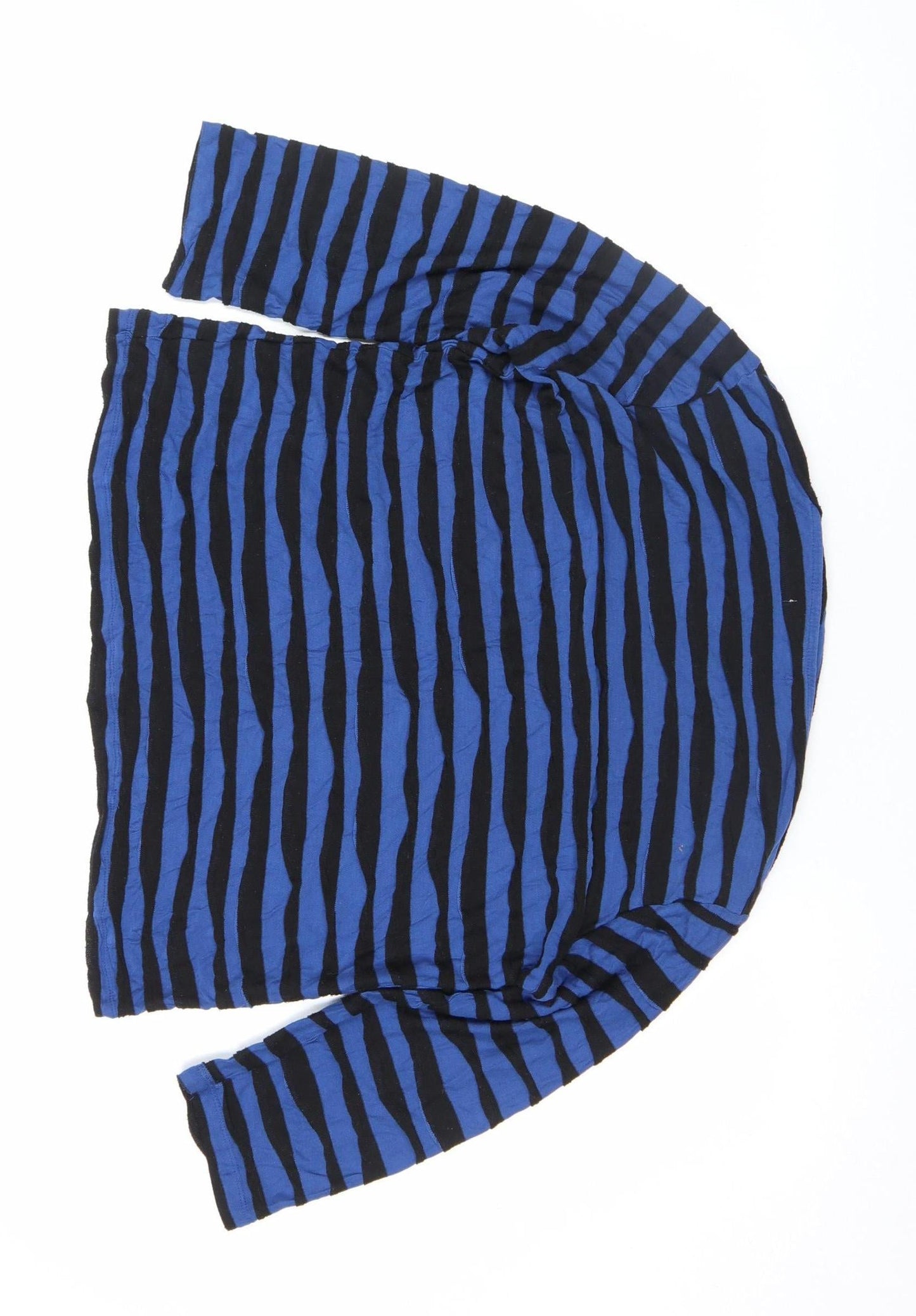 John Lewis Women’s Blue Striped 3/4 Sleeve Boat Neck Jersey Top Size 16