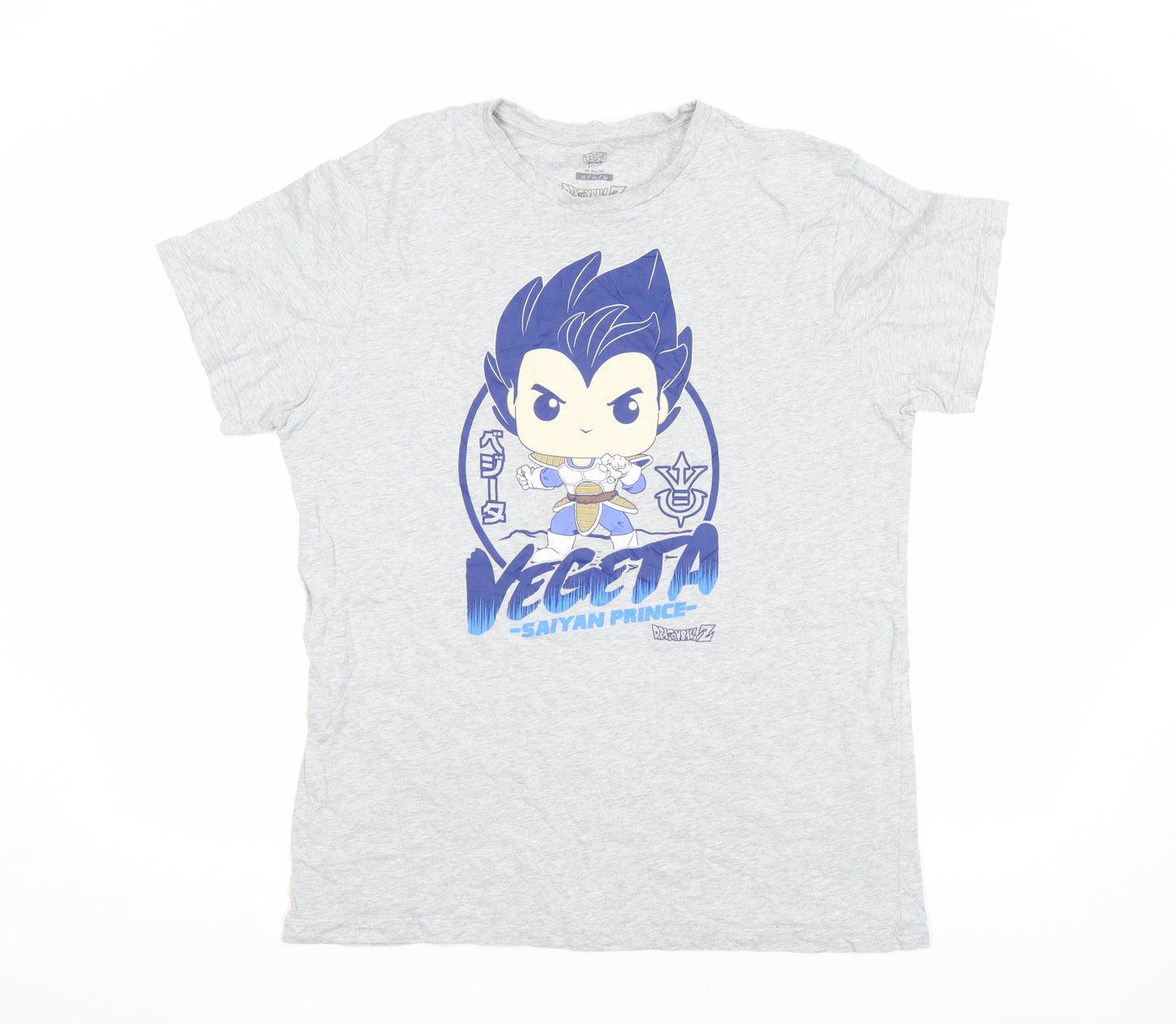 Dragon Ball Z Men's Grey Vegeta Saiyan Prince Graphic T-Shirt XL