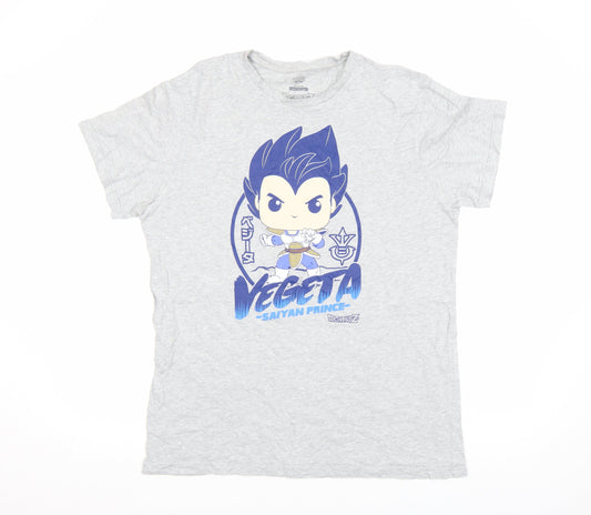 Dragon Ball Z Men's Grey Vegeta Saiyan Prince Graphic T-Shirt XL