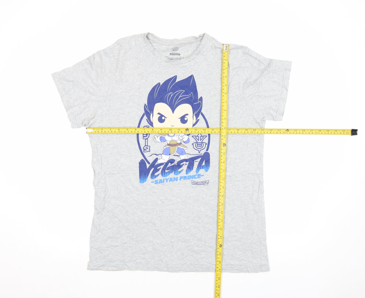 Dragon Ball Z Men's Grey Vegeta Saiyan Prince Graphic T-Shirt XL