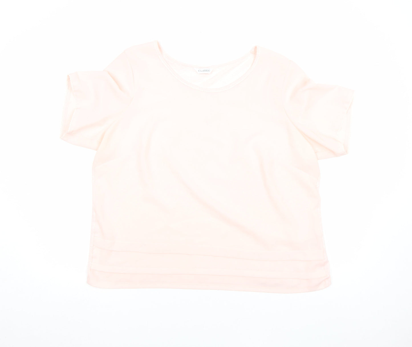 Marks and Spencer Womens Pink Size 16 Basic Short Sleeve T-Shirt