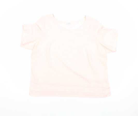 Marks and Spencer Womens Pink Size 16 Basic Short Sleeve T-Shirt