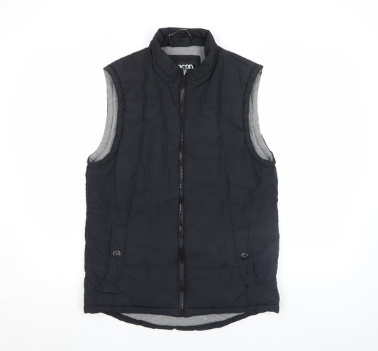 Deacon Men's Black Nylon Padded Bodywarmer Waistcoat Size S