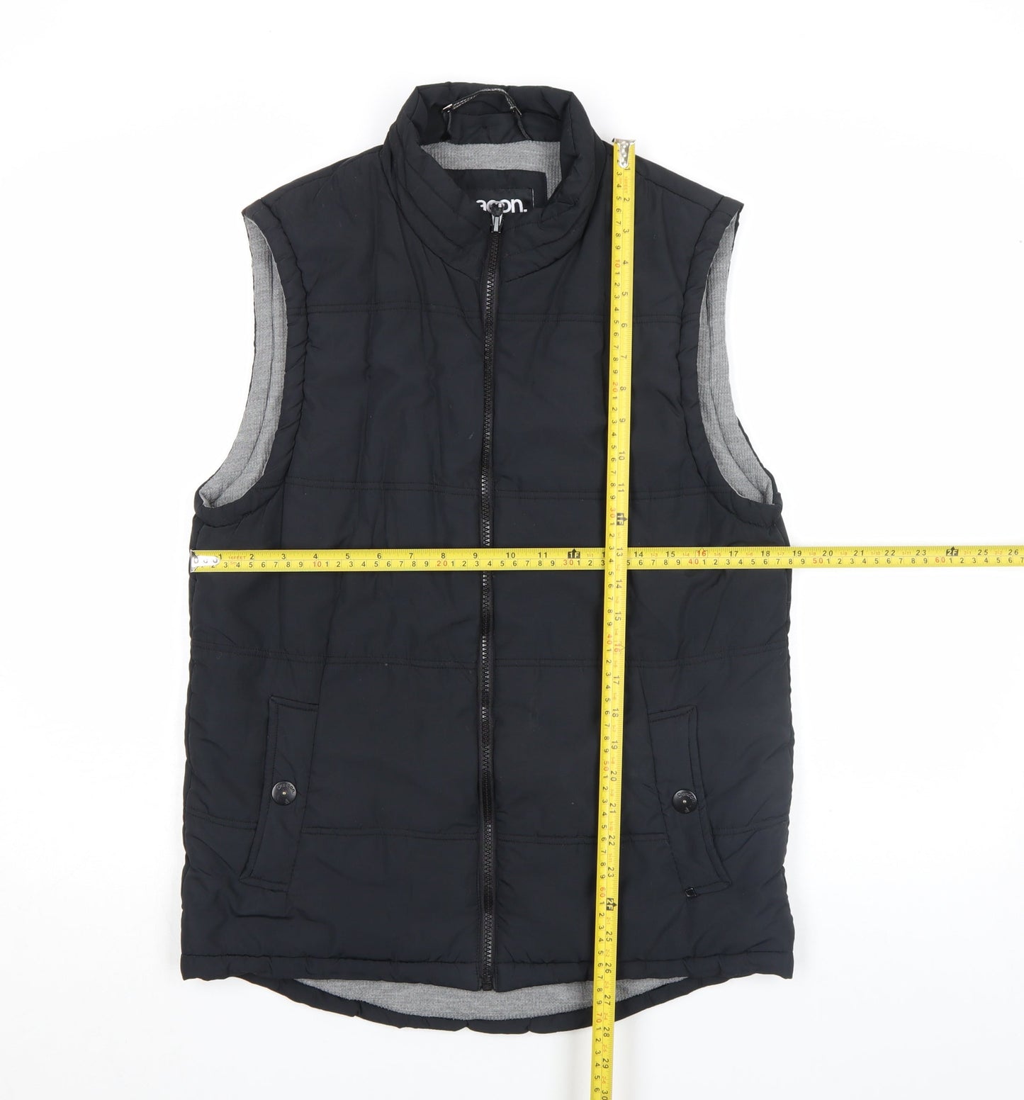 Deacon Men's Black Nylon Padded Bodywarmer Waistcoat Size S