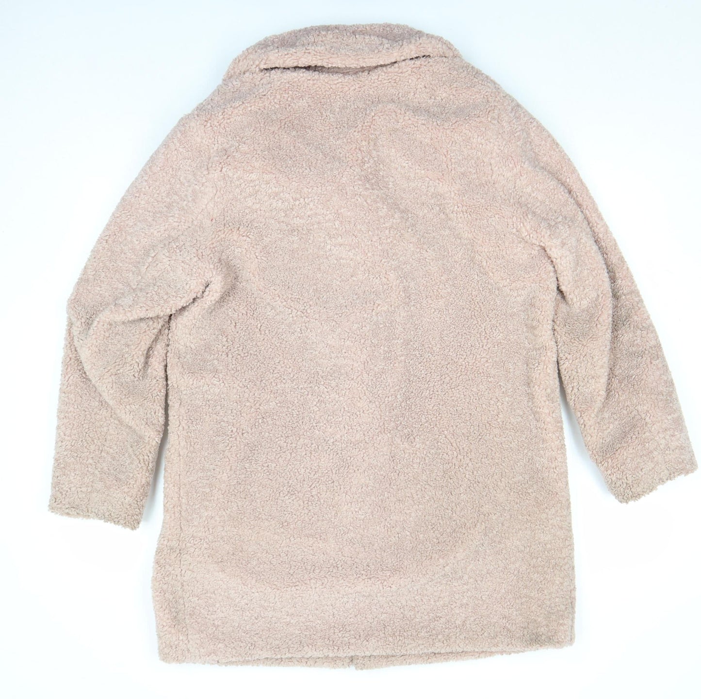 New Look Womens Beige Teddy Overcoat Size 10 Fleece Lined