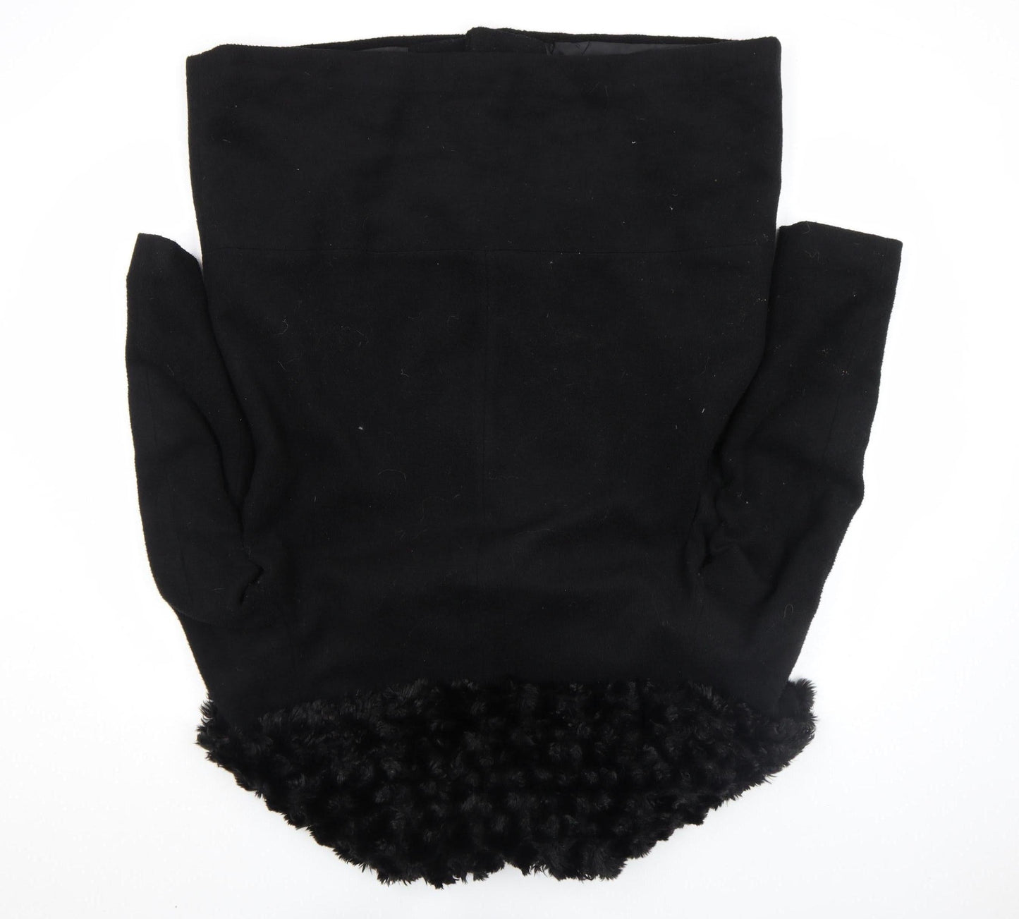 Marks and Spencer Women’s Black Faux Fur Collar Wool Blend Coat Size 16