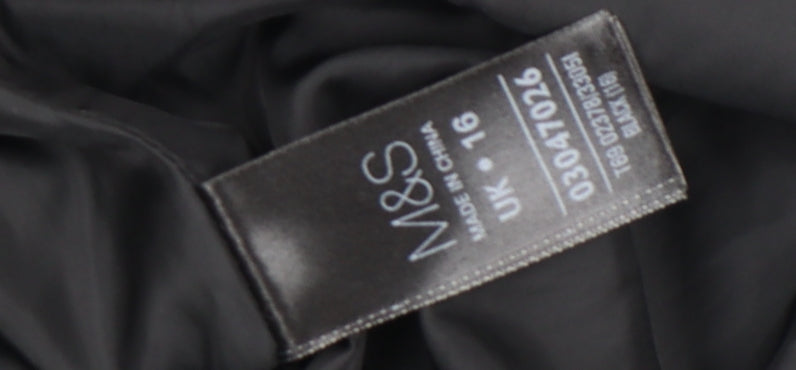 Marks and Spencer Women’s Black Faux Fur Collar Wool Blend Coat Size 16