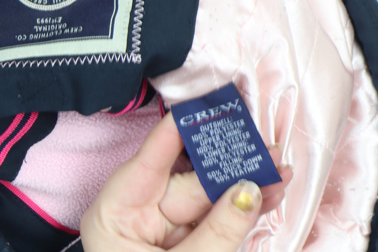 Crew Clothing Co. Womens Blue Puffer Gilet Size 10 Sleeveless Down Waistcoat