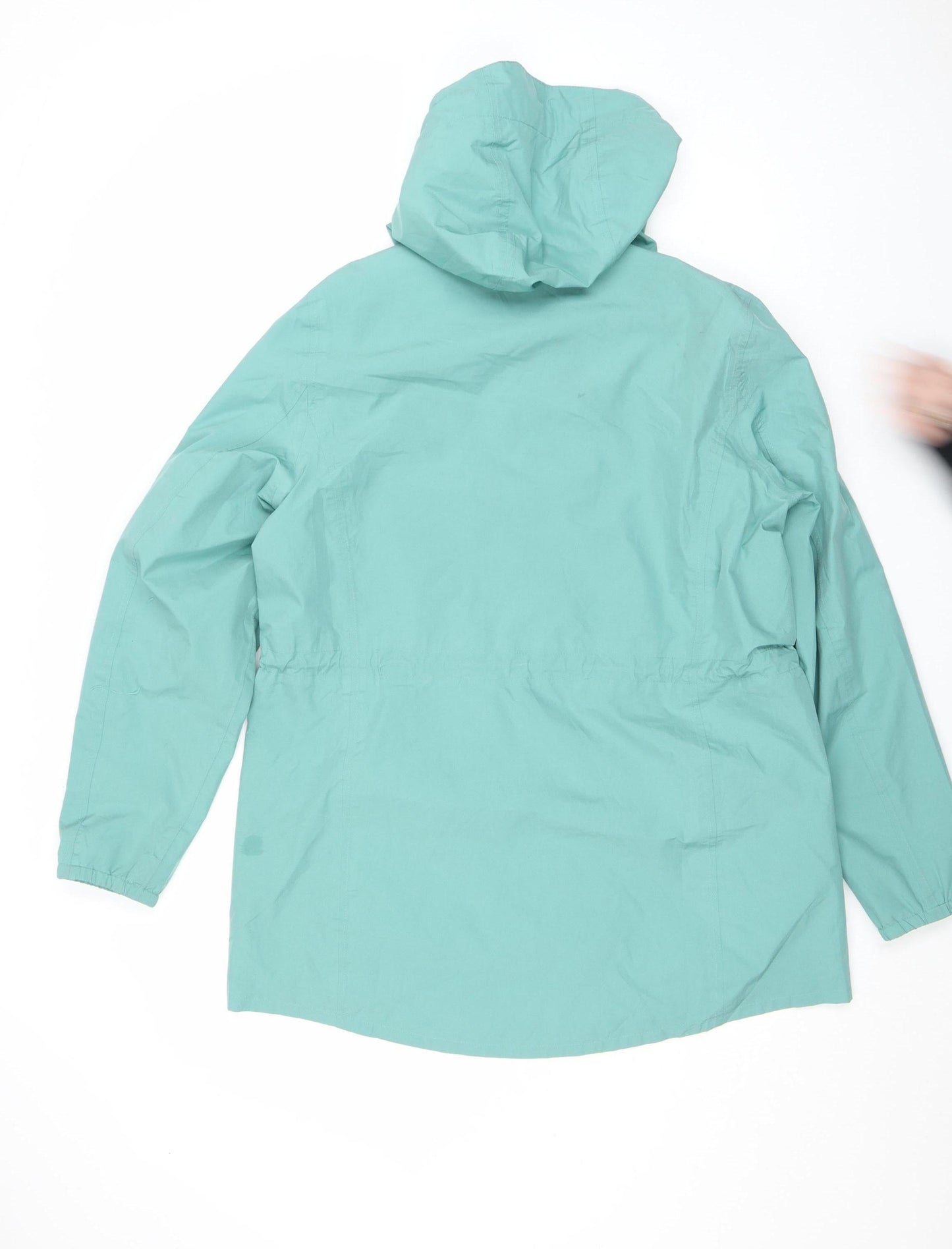 Lands' End Women’s Green Hooded Waterproof Rain Jacket Size M