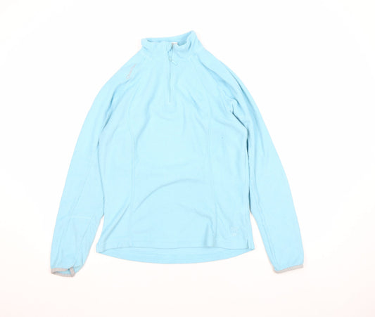 Decathlon Women's Blue Fleece 1/4 Zip Long Sleeve Activewear Top M