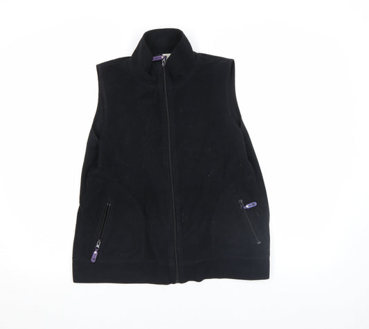 Atmosphere Women Black Fleece Zip Waistcoat Size 12
