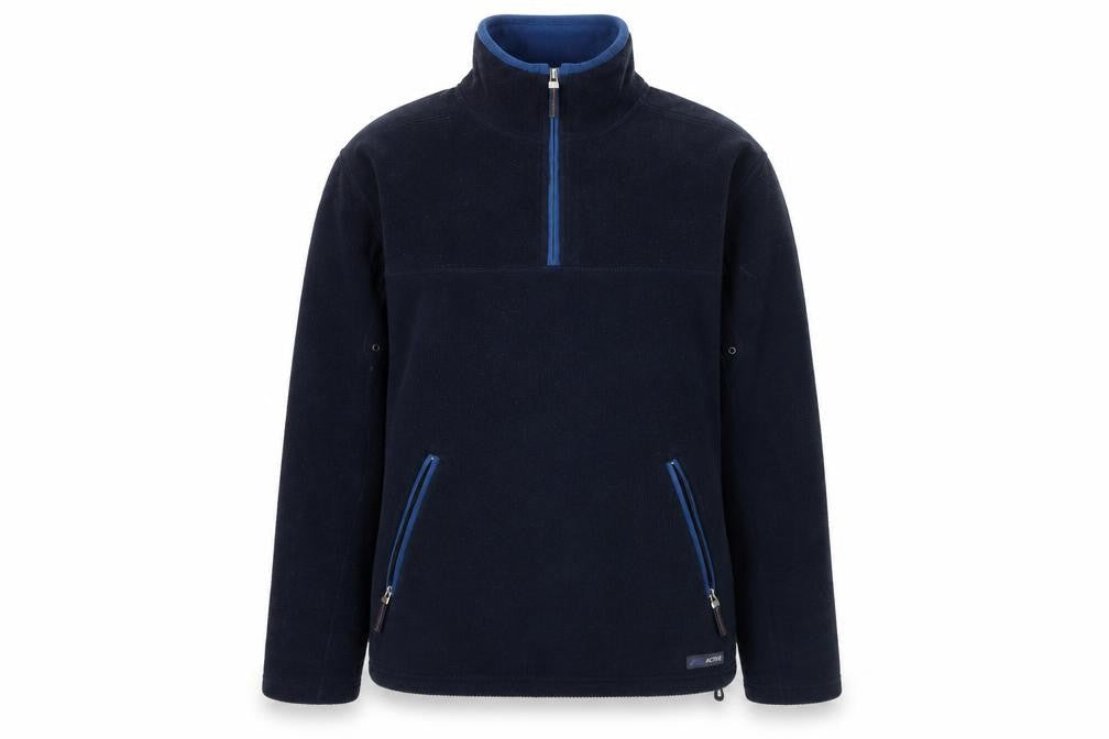 Active Sportswear Men's Blue Fleece Pullover Small 1/4 Zip Casual Top
