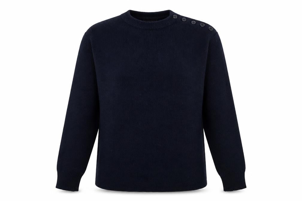 POP Women’s Black Wool Blend Crew Neck Pullover Jumper L