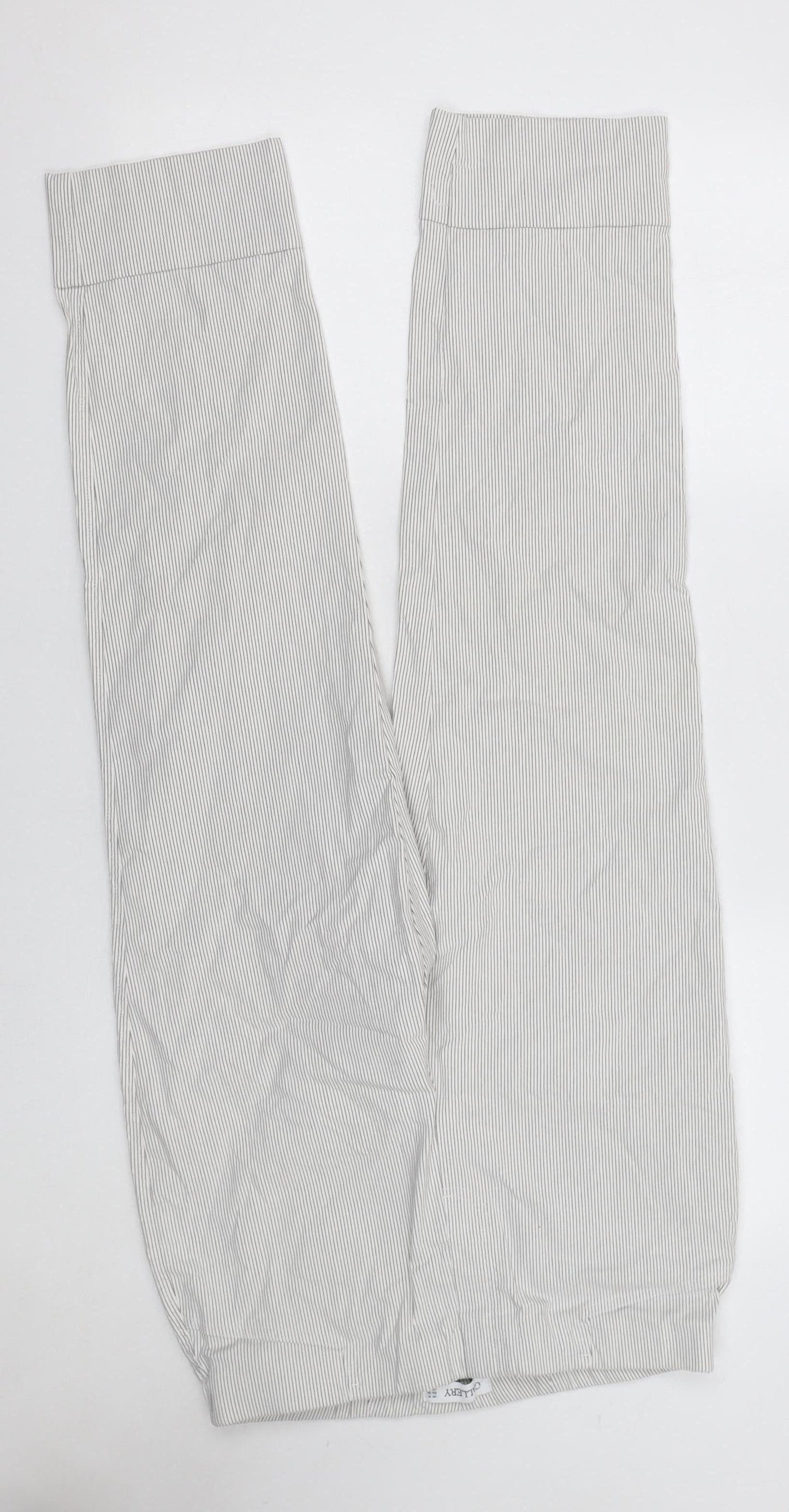 Gallery Women’s Grey Striped Jersey Trousers Size M Regular Fit