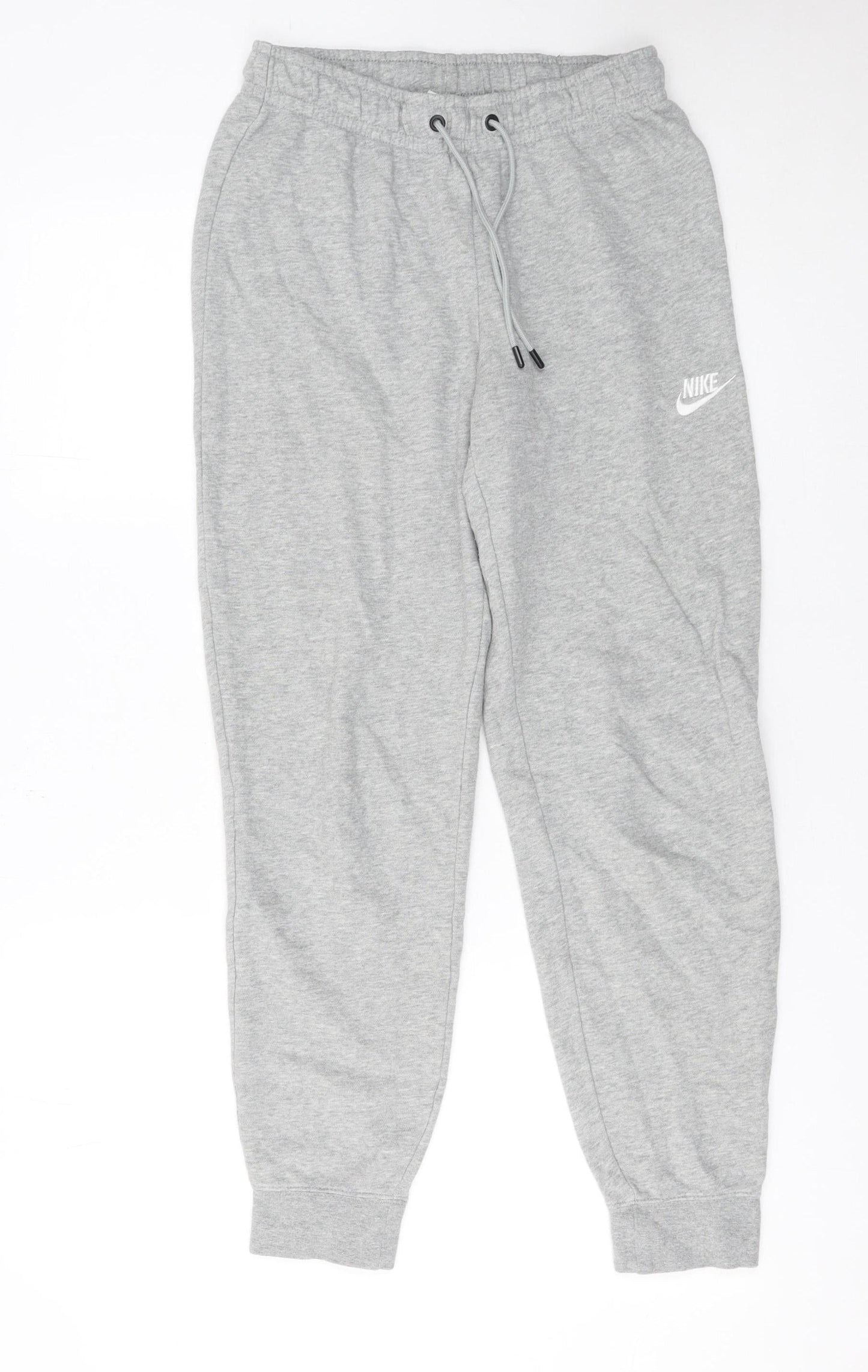 Nike Womens Grey Jogger Trousers Small Regular Fit Cotton Blend