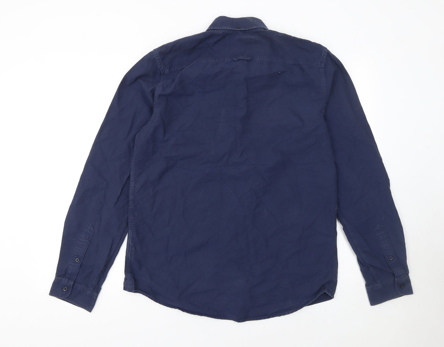 Jack Wills Men's Blue Medium Button-Down Cotton Shirt