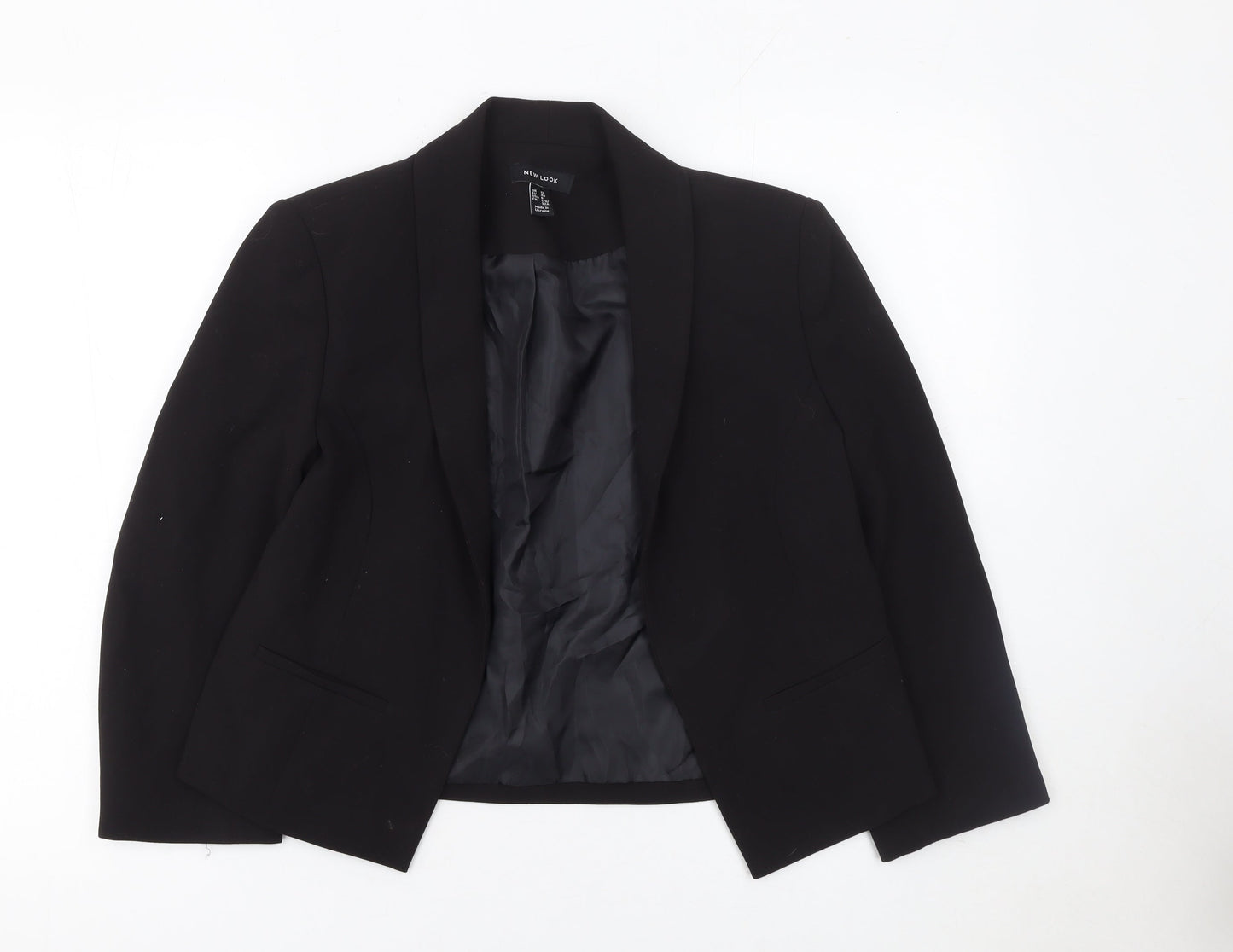 New Look Women’s Black Shawl Collar Blazer UK 12 Tailored Lined Jacket