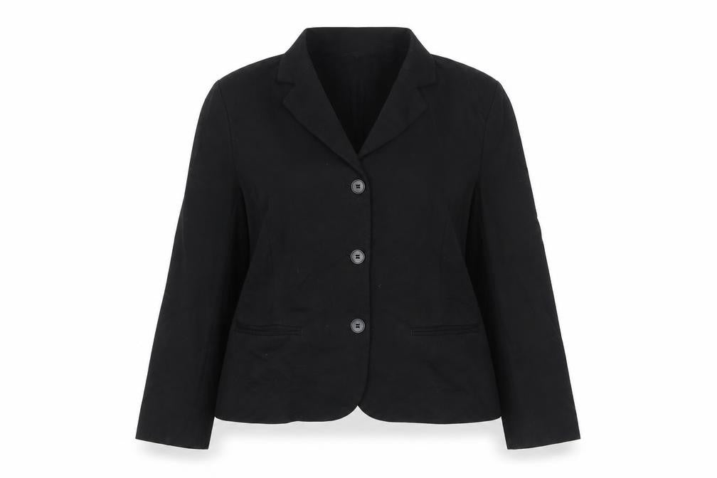 H&M Women's Black Blazer Jacket Size 14 Regular Fit Single-Breasted