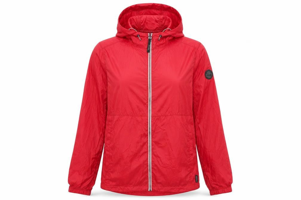 Timberland Womens Red Hooded Lightweight Windbreaker Jacket M