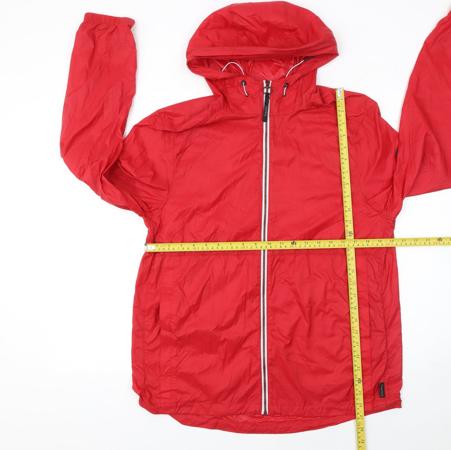 Timberland Womens Red Hooded Lightweight Windbreaker Jacket M
