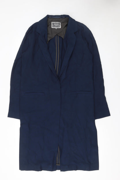 Next Women's Navy Blue Regular Fit Long Blazer Coat Size 10