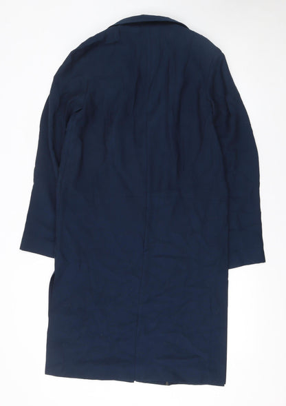 Next Women's Navy Blue Regular Fit Long Blazer Coat Size 10