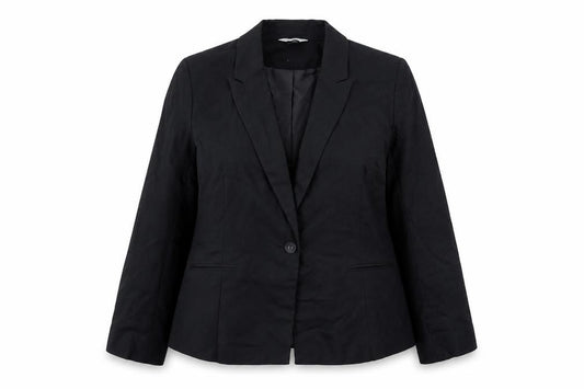 Classic Women's Black Blazer Jacket Size 16 Single Breasted Tailored Workwear