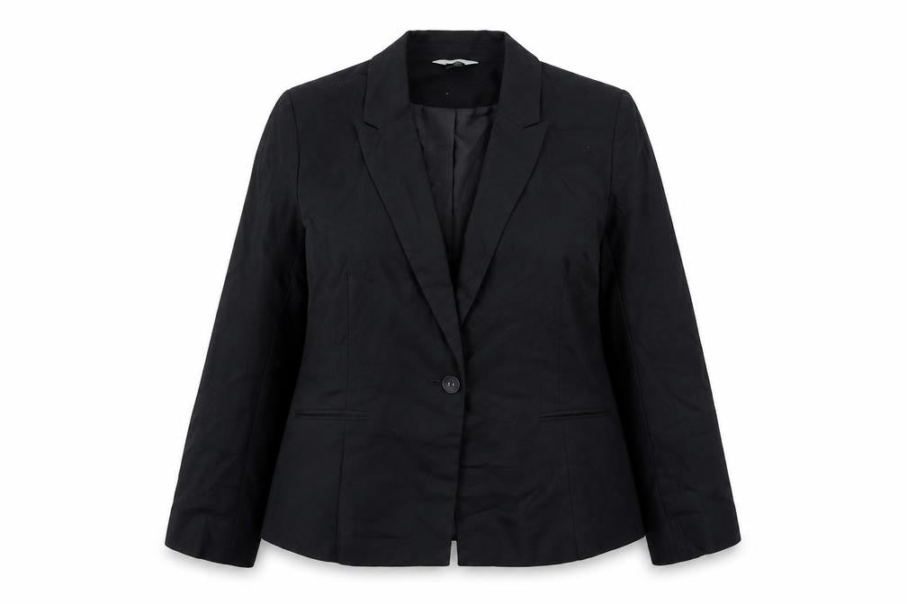Classic Women's Black Blazer Jacket Size 16 Single Breasted Tailored Workwear