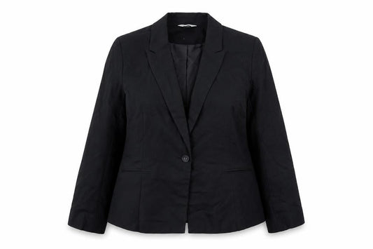 Classic Women's Black Blazer Jacket Size 16 Single Breasted Tailored Workwear