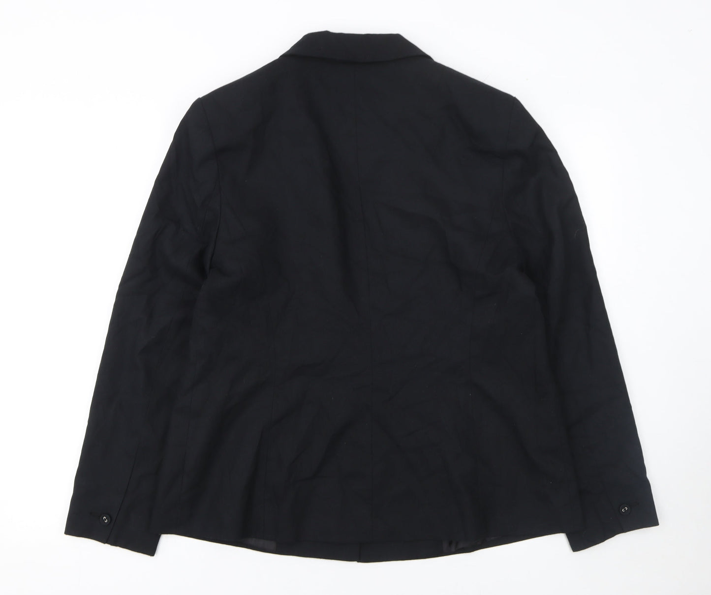 Classic Women's Black Blazer Jacket Size 16 Single Breasted Tailored Workwear
