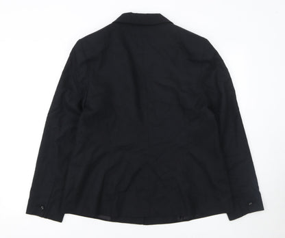 Classics Women's Black Blazer Jacket Size 16 Single Breasted Tailored Workwear