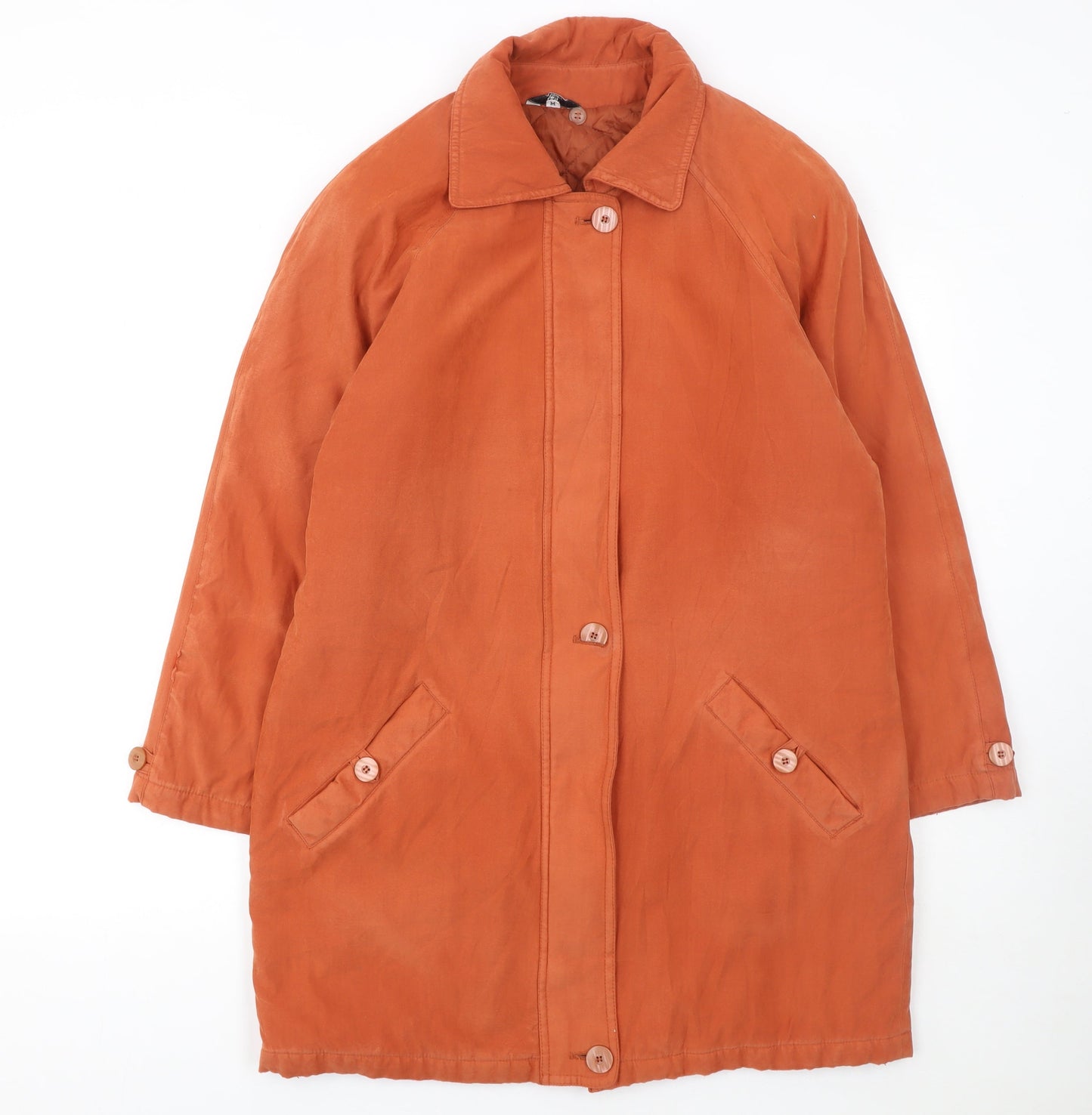 Klass Collection Women's Orange Mid-Length Overcoat Size M