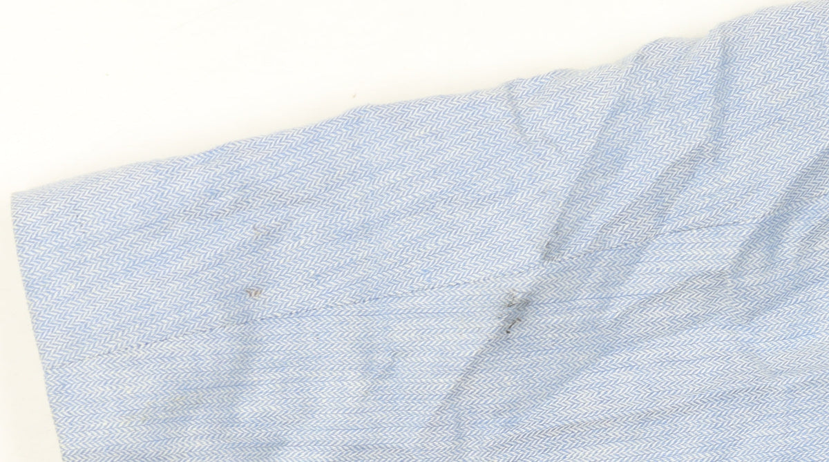 Next Women Blue Linen Blend Herringbone Blazer UK 12 Regular Fit